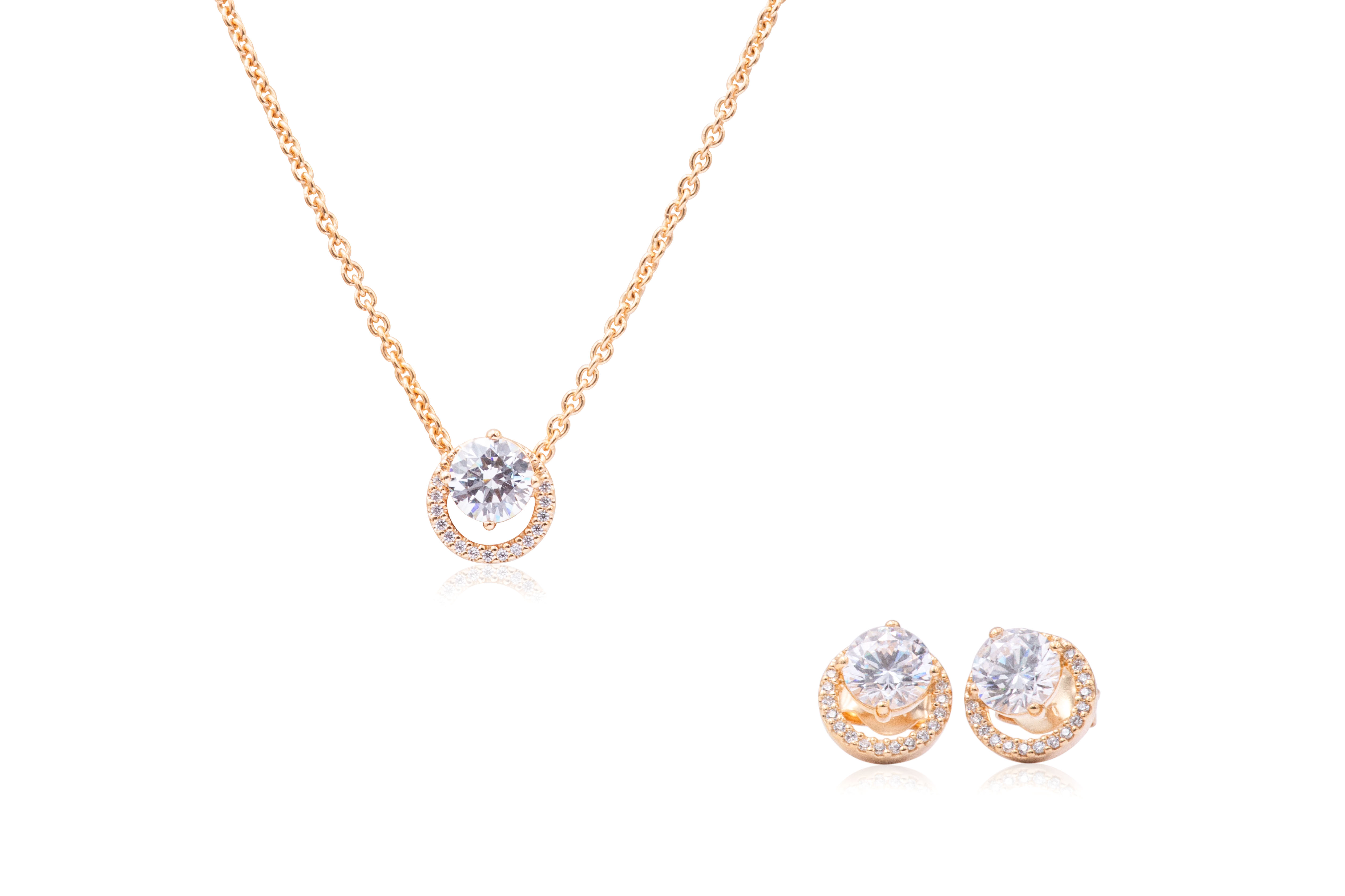 Pandora Sparkling Round Halo Jewelry Gift Set