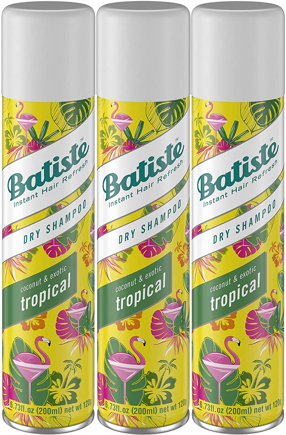 Batiste Dry Shampoo Tropical Fragrance 6.73 Fl Oz Pack of 3
