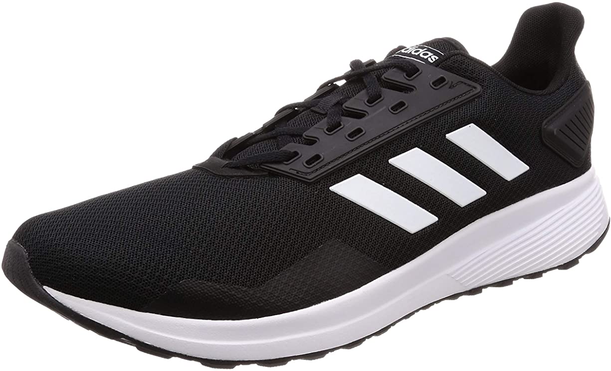 adidas Mens Duramo 9 Running Shoe Sneakers - Black/White - 10