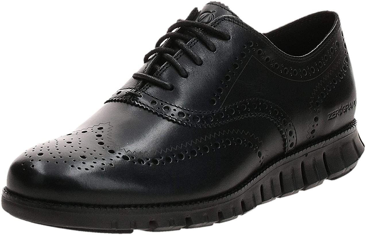 Cole Haan Mens Zerogrand Wing OX Leather Oxford - Closed Hole/Black - 10.5