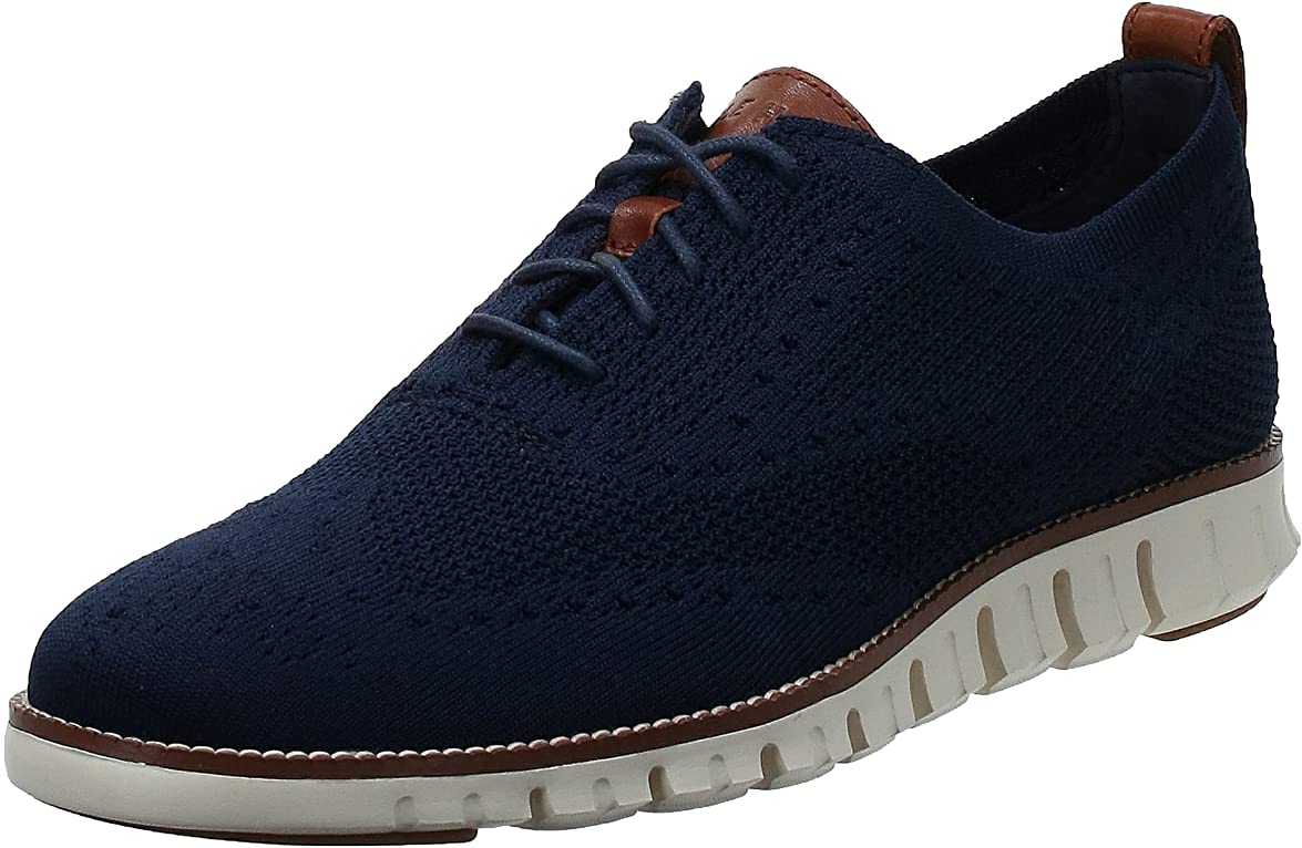 Cole Haan ZEROGRAND Wingtip Oxford Shoes - Marine Blue Stitchlite Ivory - 11.5