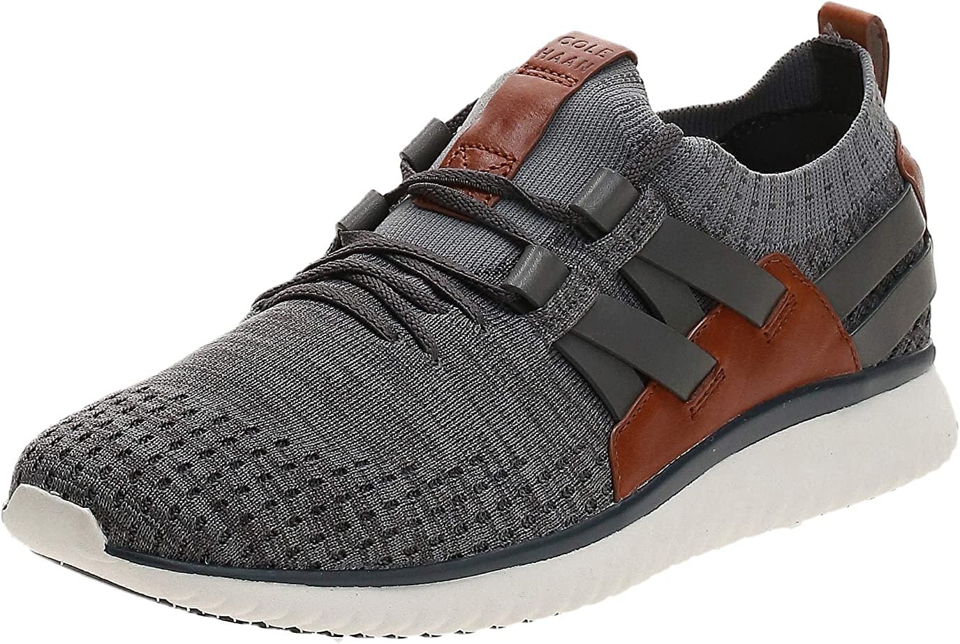 Cole Haan Mens Grand Motion Woven Stitchlite Sneaker - Magnet/Ironstone Knit/British Tan/Ivory - 10