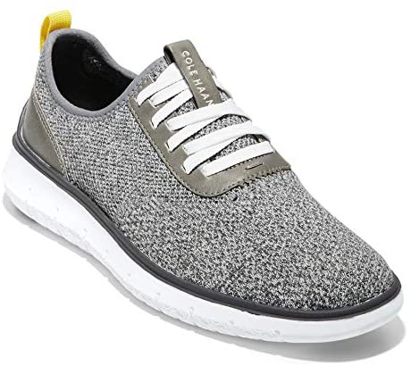 Cole Haan Mens Generation Zerogrand Stitchlite Sneaker - Glacier Gray/Gray Pinstripe Knit/Cyber Yellow/Optic White - 9