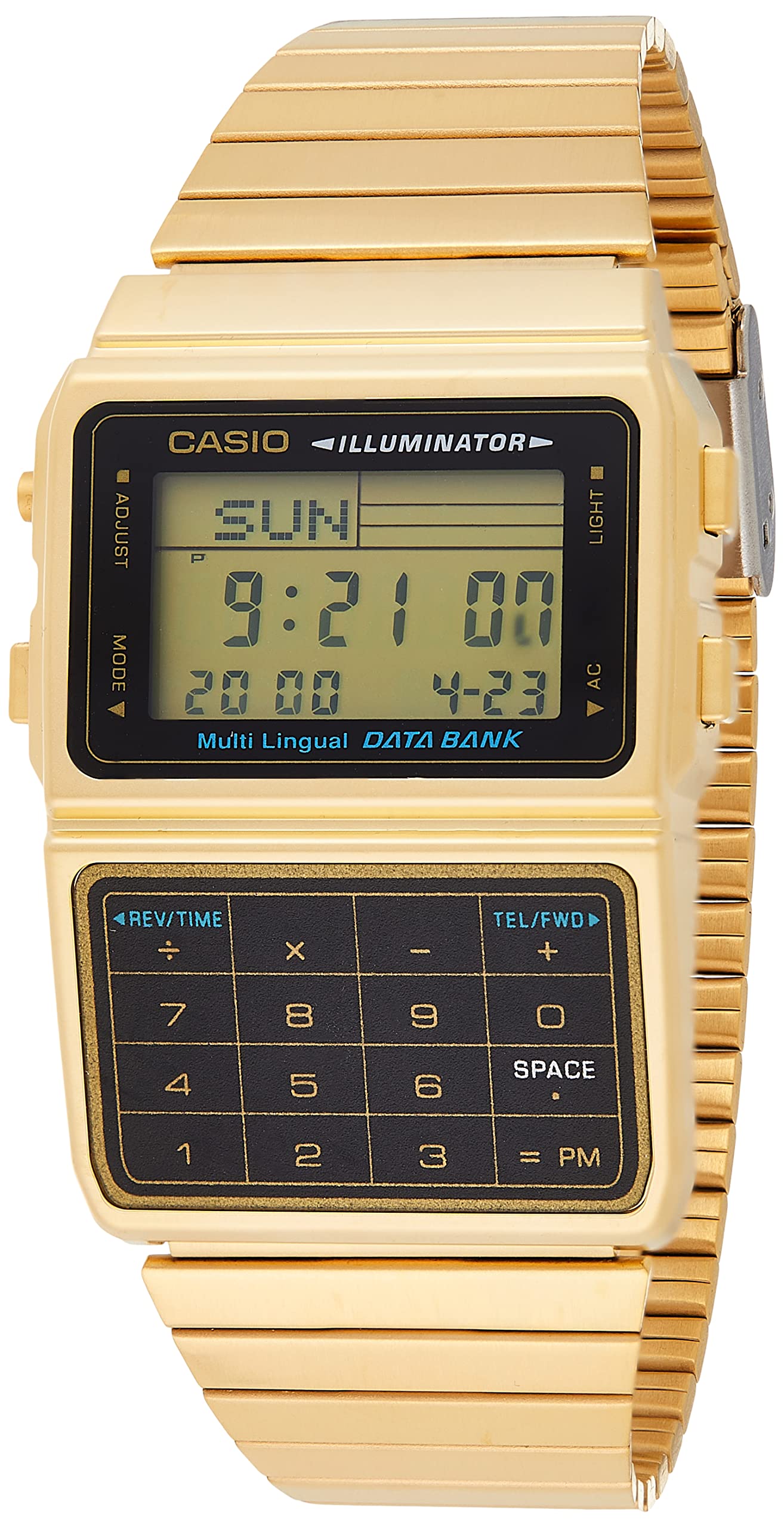 Casio Vintage Quartz Databank Gold-Tone Mens Watch DBC-611-1DF
