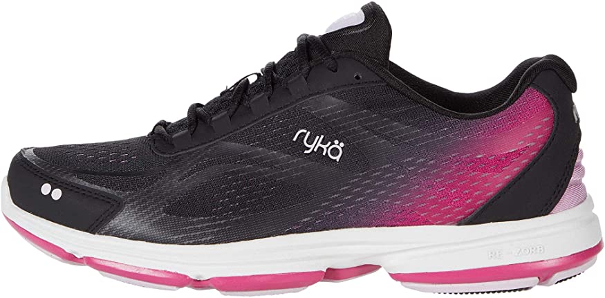 Ryka Womens Devotion Plus 2 Walking Shoe - Black/Berry - 8.5