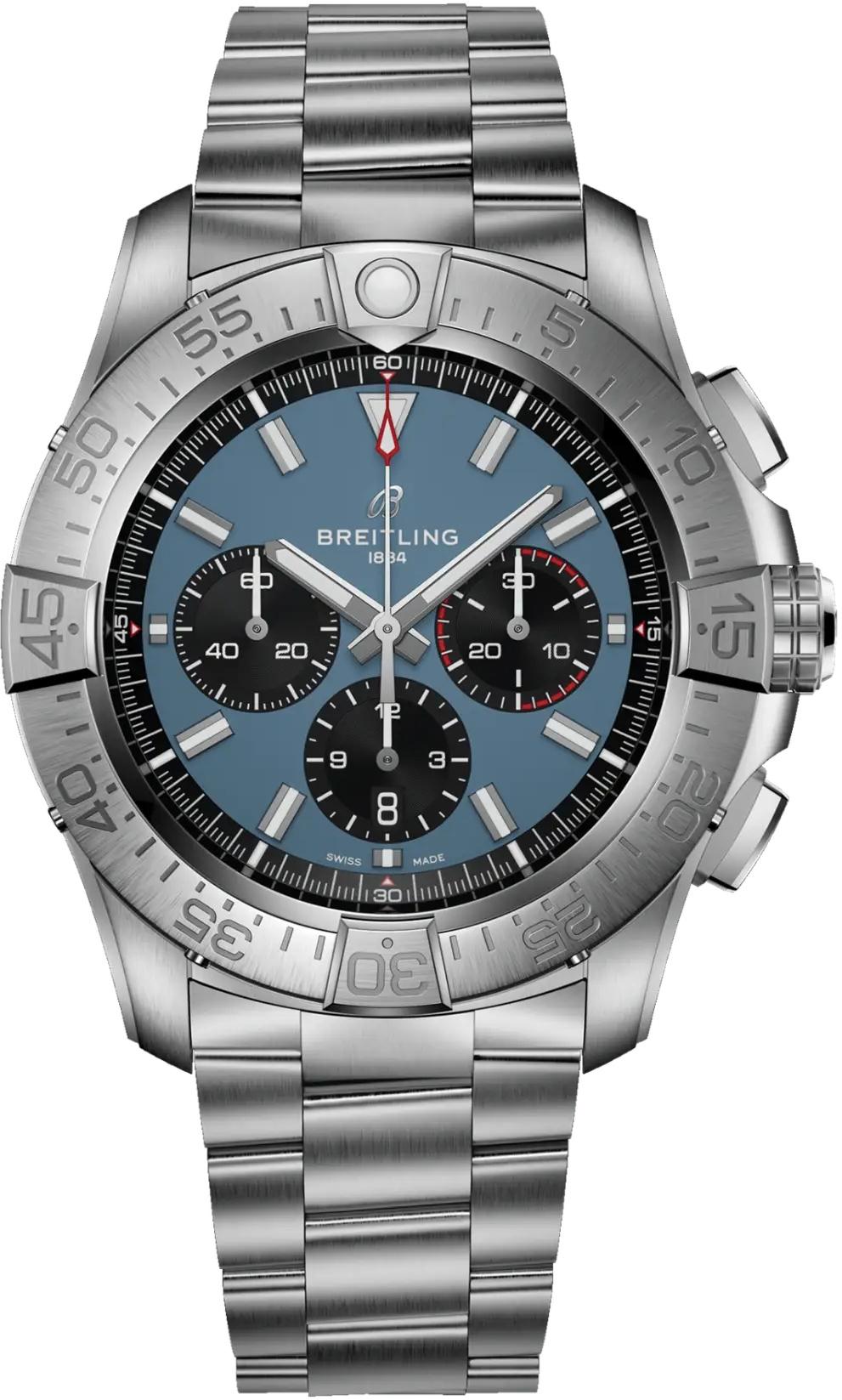 Breitling Super Avenger B01 Chronograph 46 Blue Dial Titanium Automatic Mens Watch