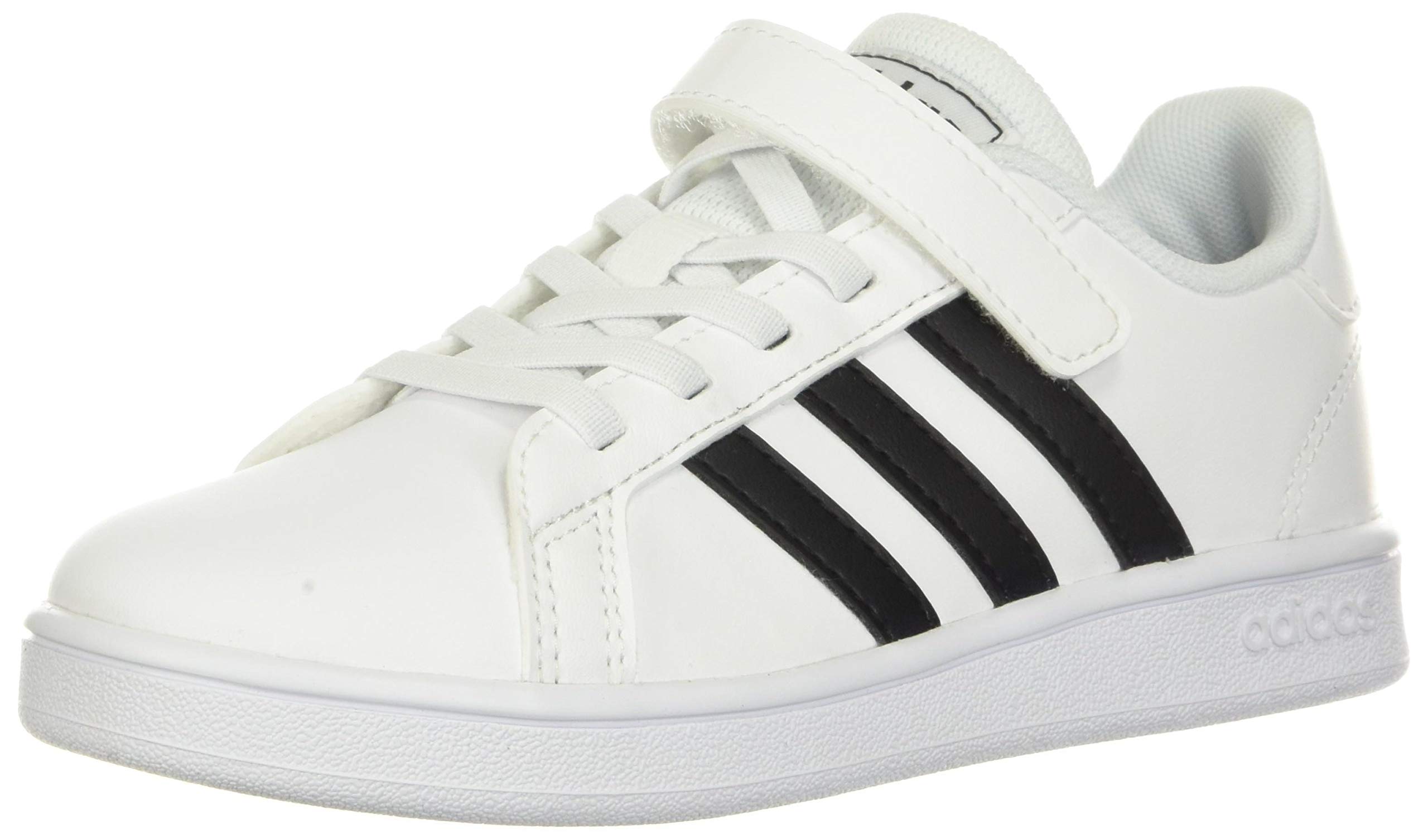 Adidas Kids Unisex Grand Court Shoes - Cloud White / Core Black / Cloud White - 13K