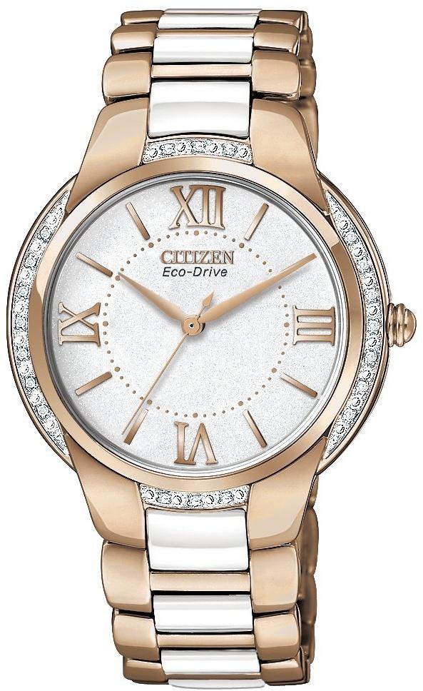 Citizen (Open Box) Eco-Drive Ciena Ceramic Diamond Ladies Watch EM0173-51A