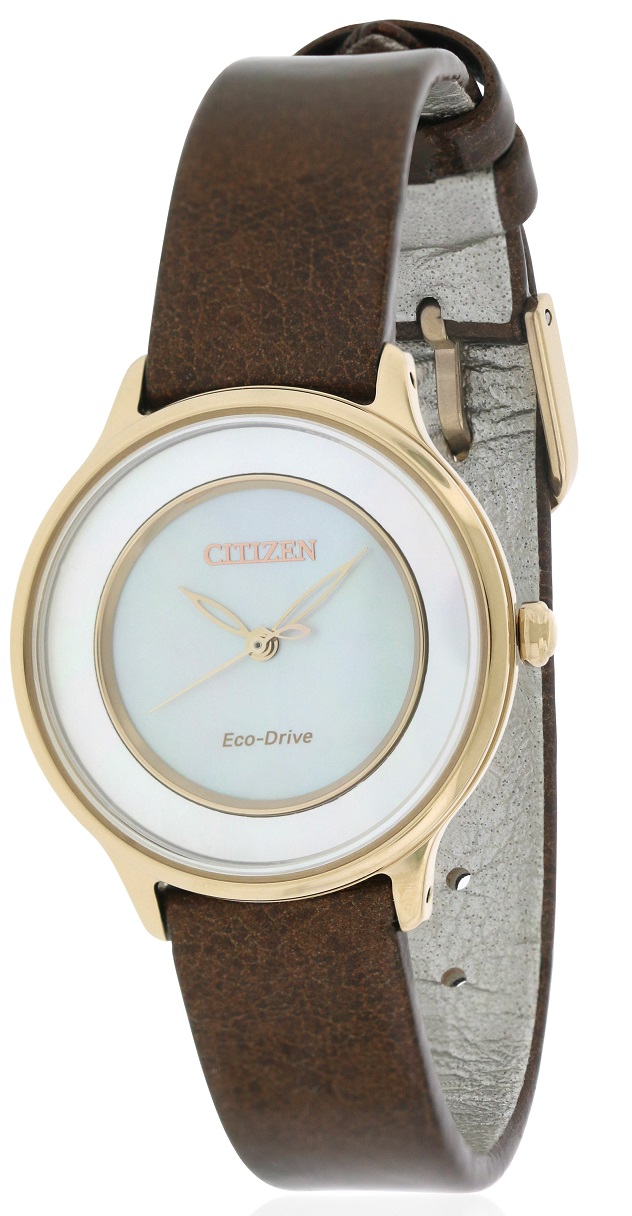 Citizen Eco-Drive Circle of Time Leather Ladies Watch EM0383-08D