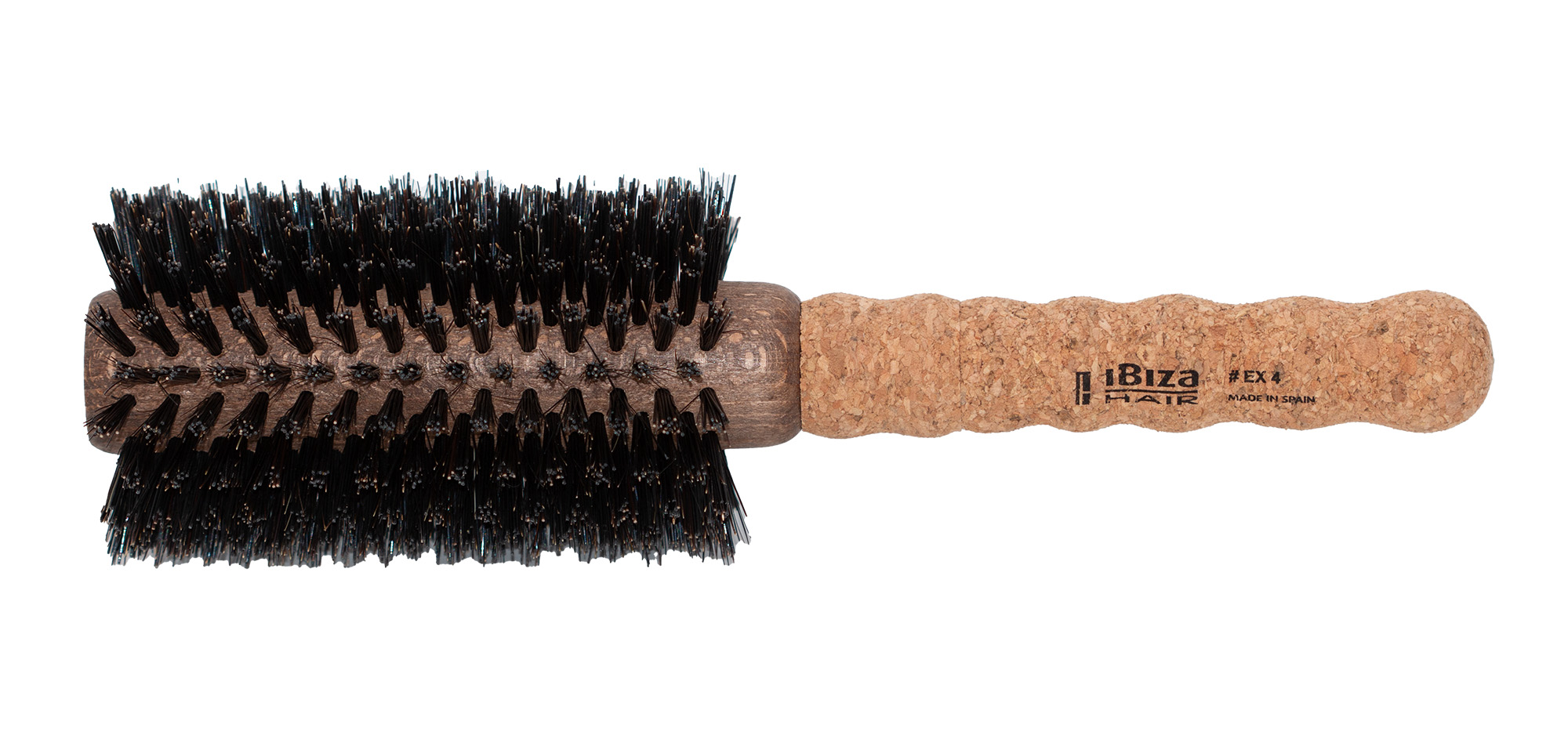 Ibiza Hair Brush - EX4 Boar Bristle Brush - Lightweight - Salon Quality - Heat Resistant 65mm Round Hair Brush