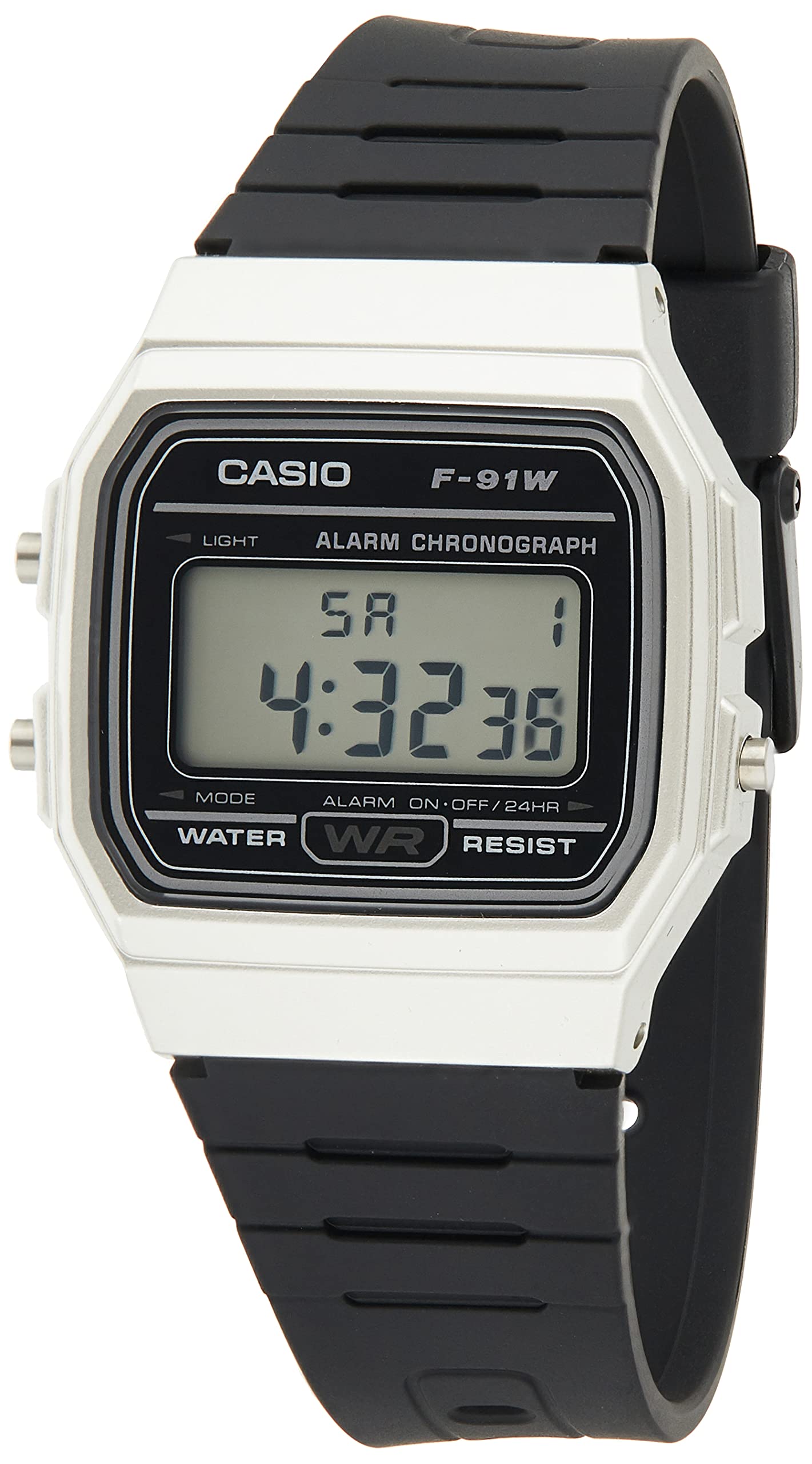 Casio Silver/Black Digital Mens Watch F-91WM-3ADF