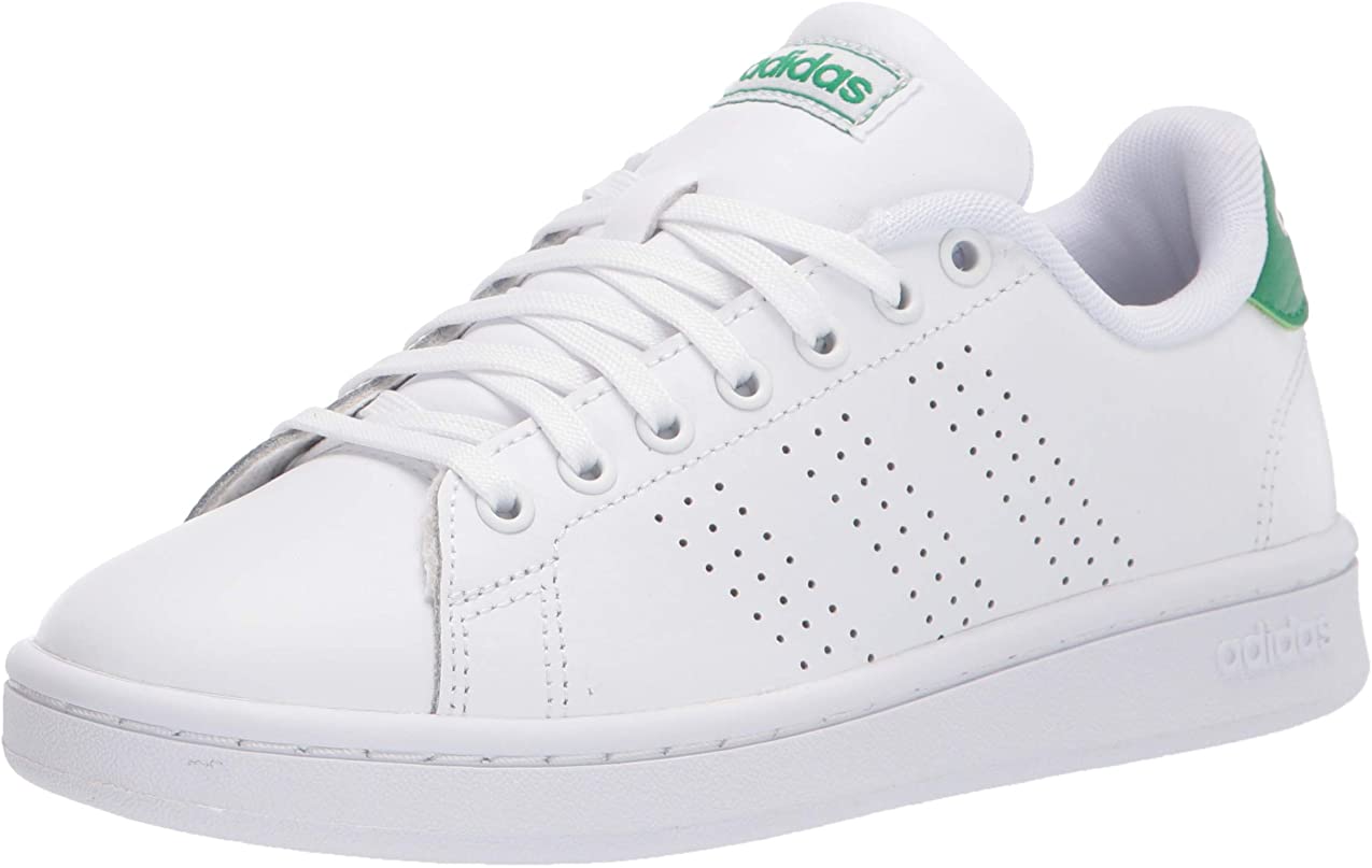 adidas Mens Advantage Tennis Shoe Sneakers - White/Green - 5.5