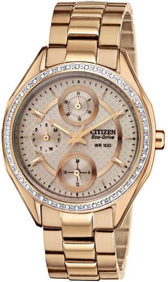 Citizen (Open Box) Eco-Drive Rose Gold-Tone Crystal Ladies Watch FD1063-57X