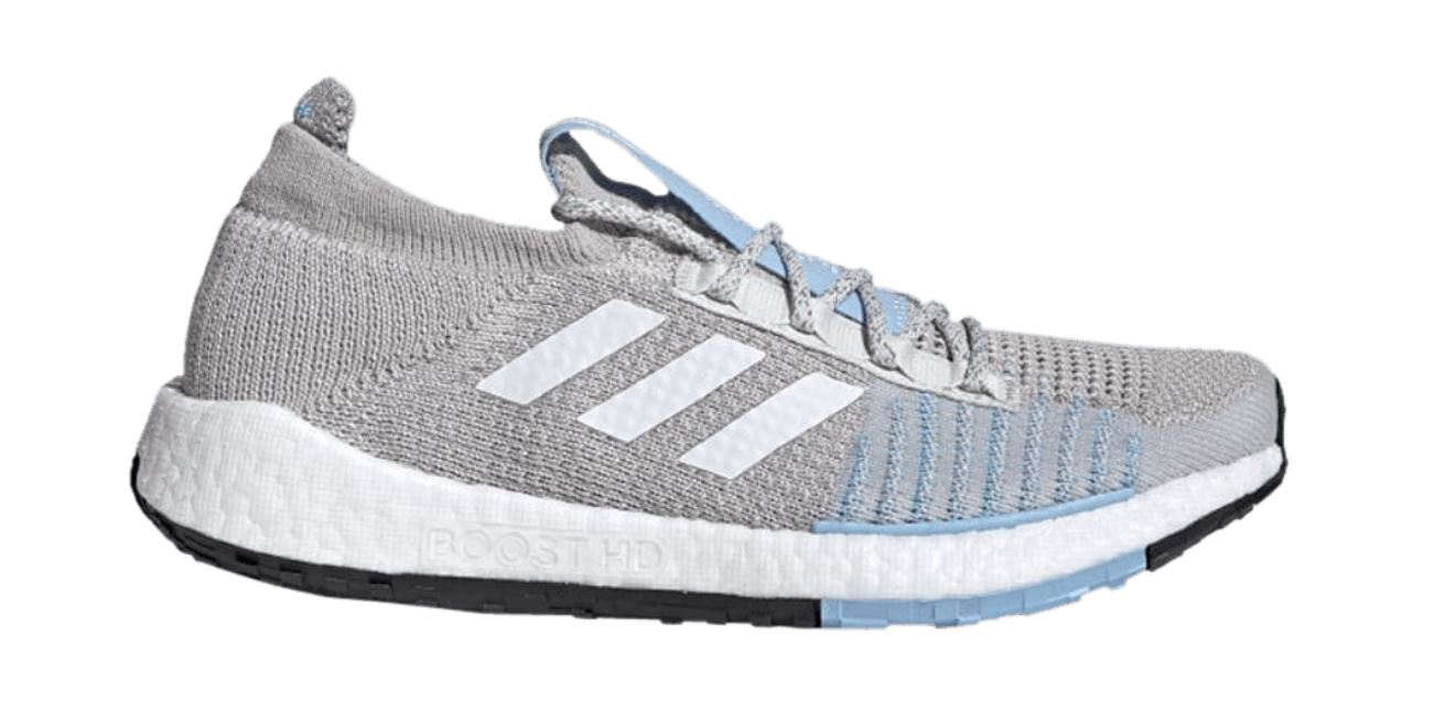 adidas Womens Pulseboost HD Running Shoes - Grey One/Cloud White/Glow Blue - 8.5