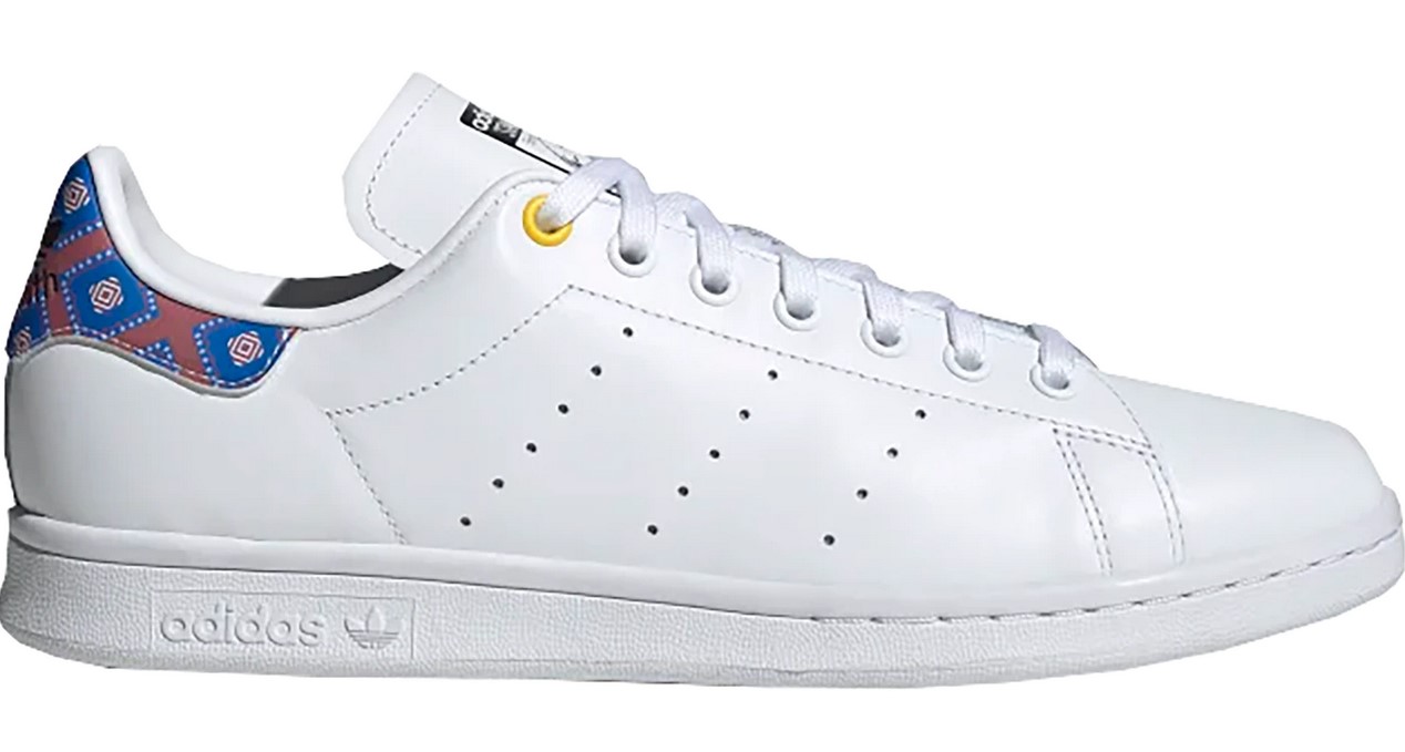 adidas Mens Stan Smith Tennis Shoe Sneakers - Cloud White/Core Black/Yellow - 9.5