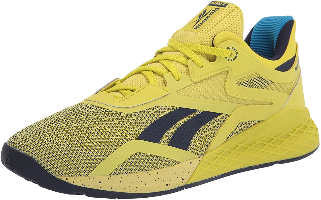 Reebok Mens Nano X Cross Trainer - Chartreuse/Vector Navy/White - 10