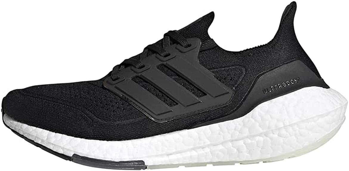 adidas Womens Ultraboost 21 Running Shoe - Black/Black/Grey - 9
