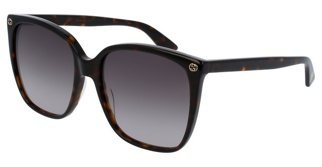 Gucci Womens Square Havana Brown Sunglasses