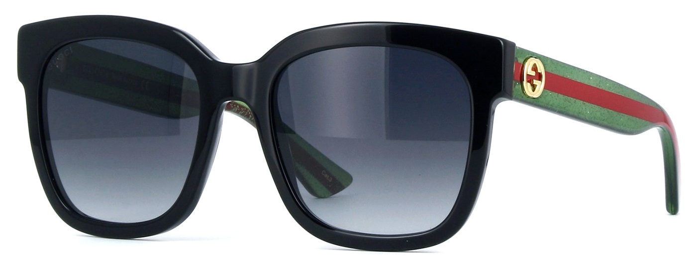 Gucci Black Square Ladies Sunglasses - GG0034S-002