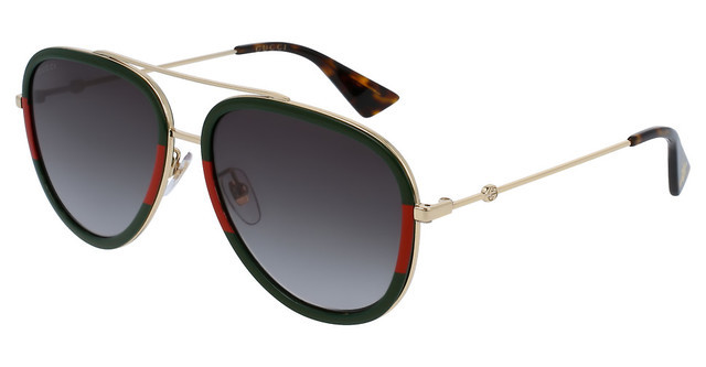 Gucci Unisex Pilot Aviator Gold Sunglasses