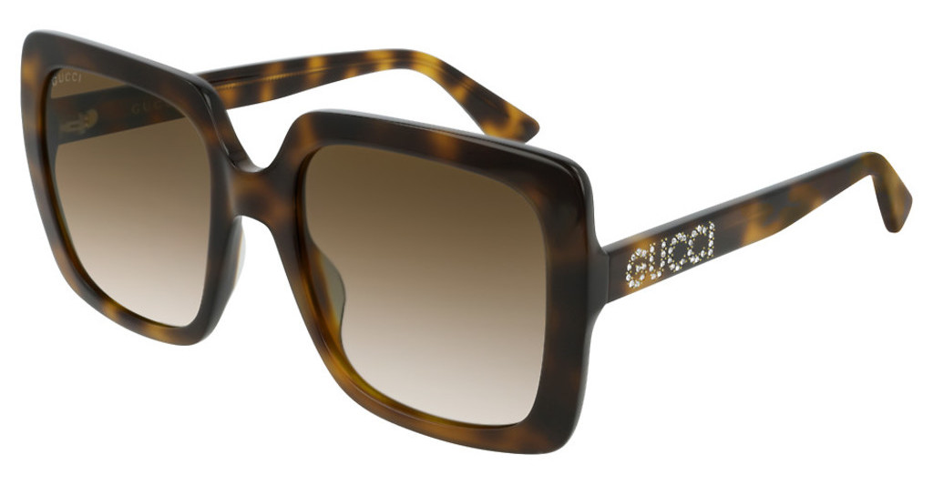 Gucci Brown Shaded Square Ladies Sunglasses