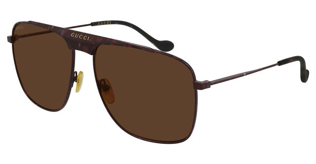 Gucci Havana Rectangular Mens Sunglasses