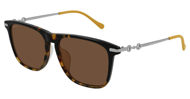 Gucci Havana Rectangular Mens Sunglasses