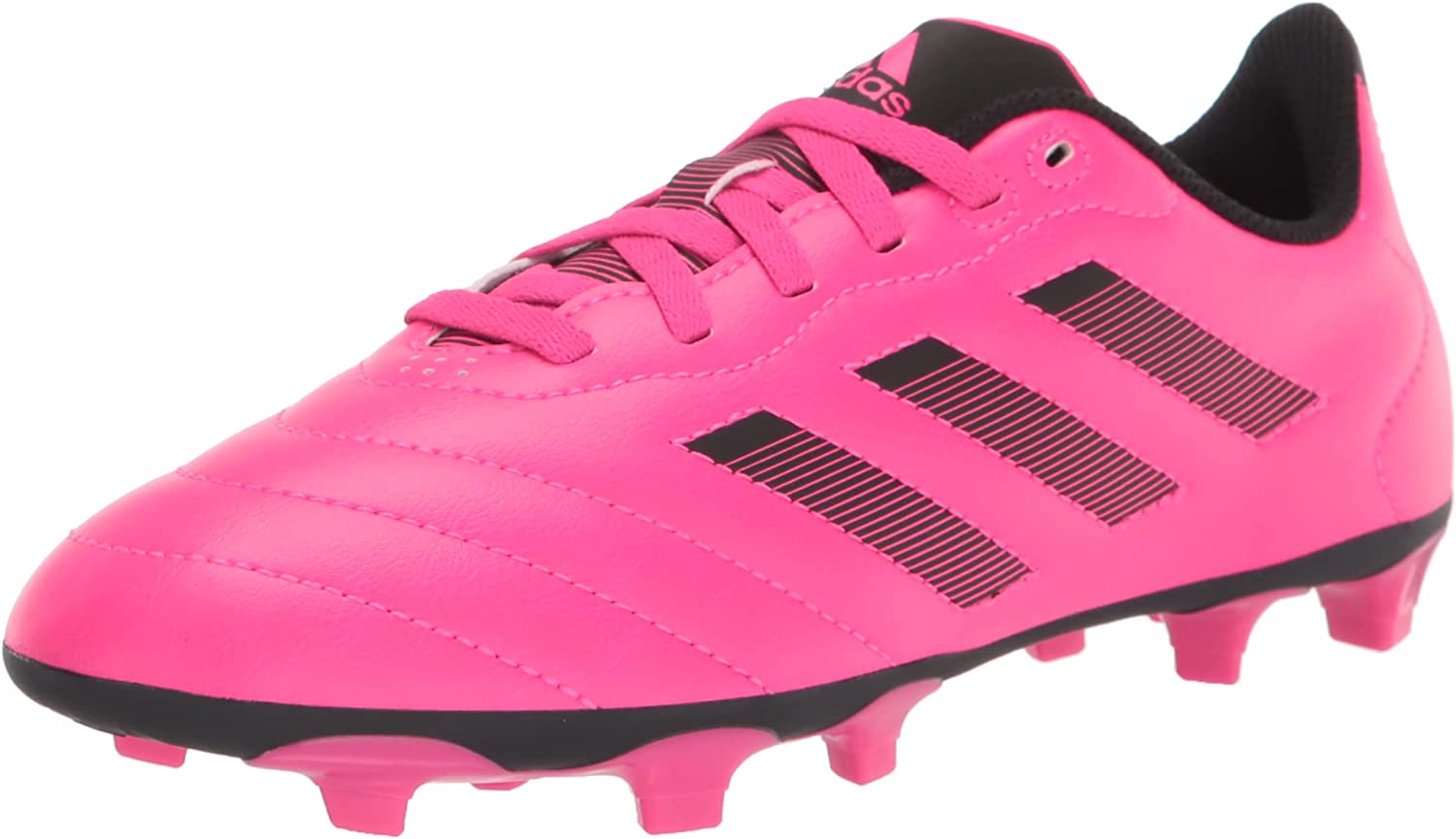 adidas Kids Unisex Soccer Goletto VIII Firm Ground Cleats - TEAM SHOCK PINK 2/CORE BLACK/CORE BLACK - 2.5K