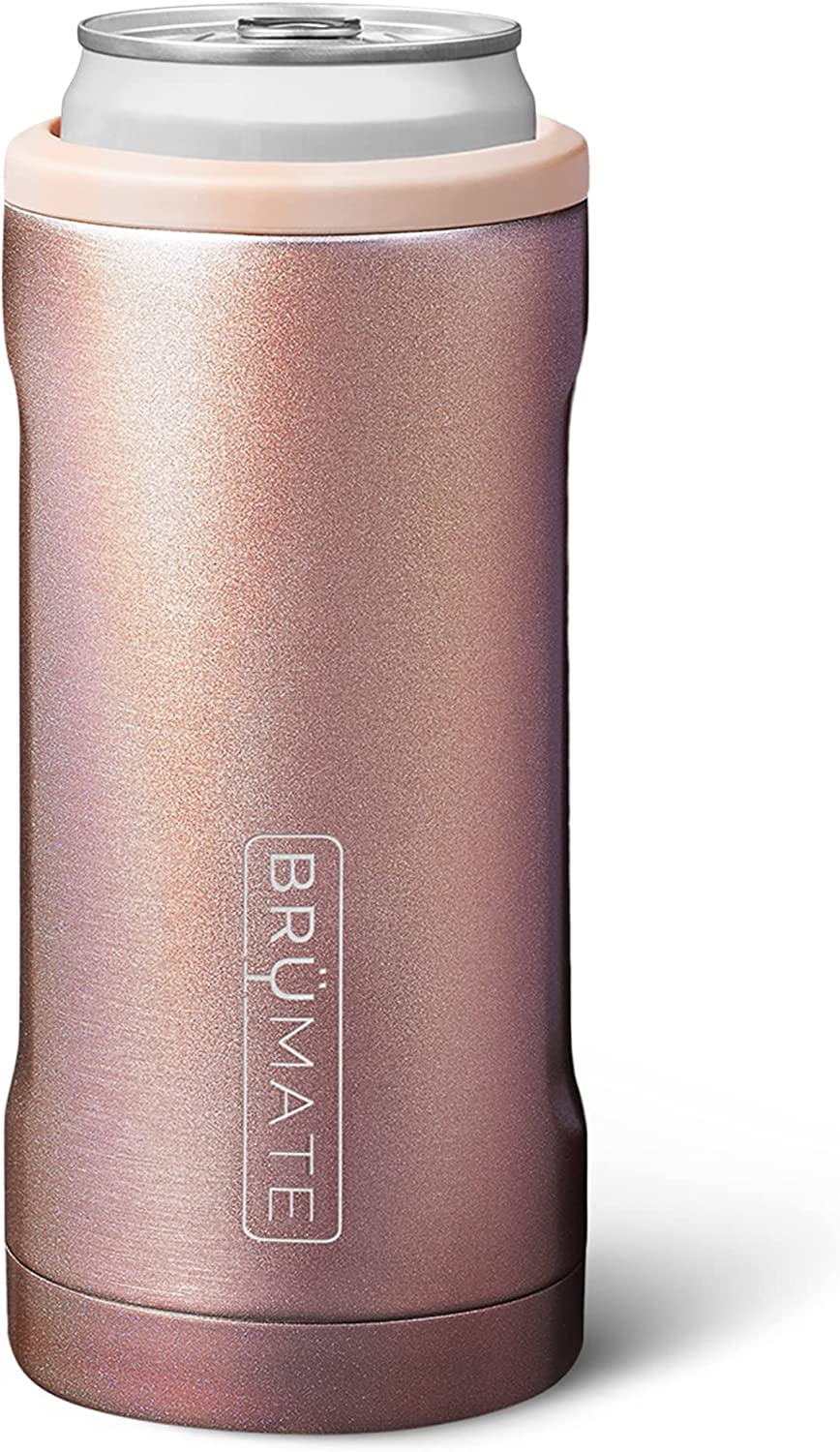 Brumate Hopsulator Slim Insulated Slim Can-Cooler - Glitter Rose Gold