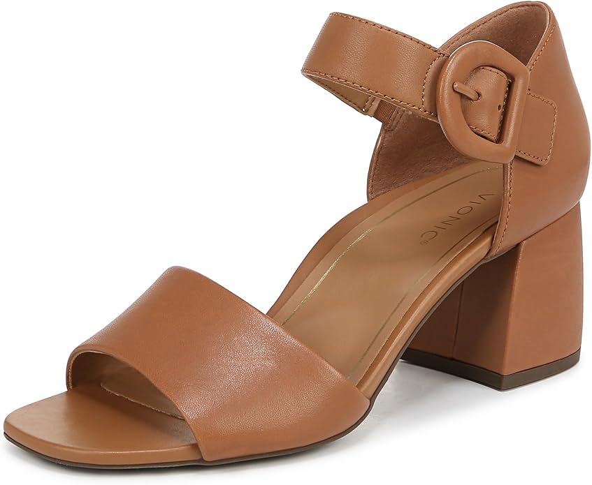 Vionic Womens Chardonnay Heeled Sandal - Camel Nappa Leather - 8