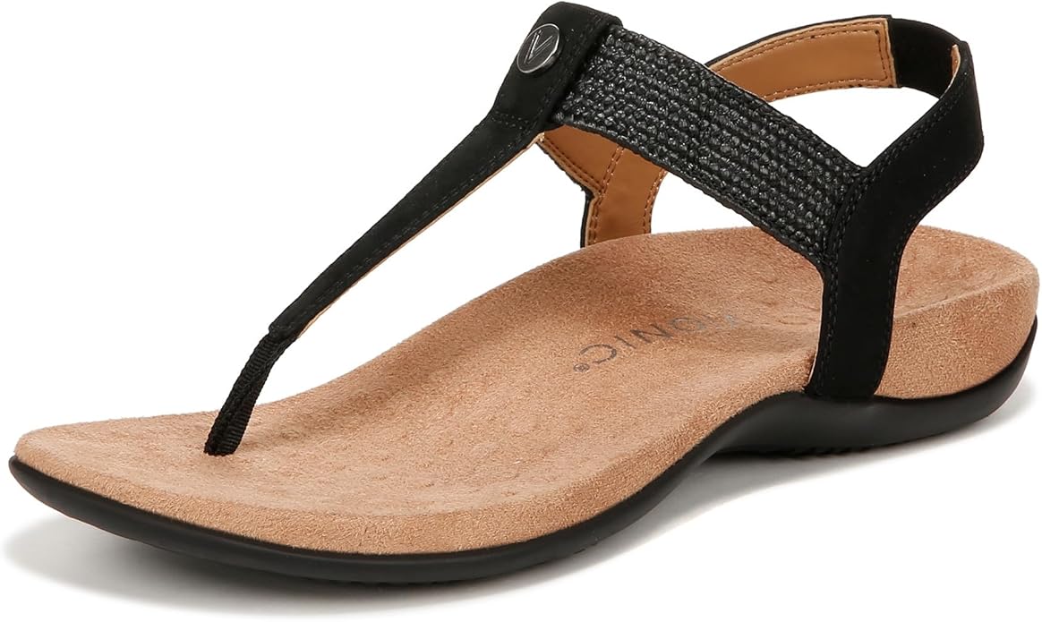VIONIC Womens Brea Ankle Straps Heeled Sandal - Black Nbck Leather - 10