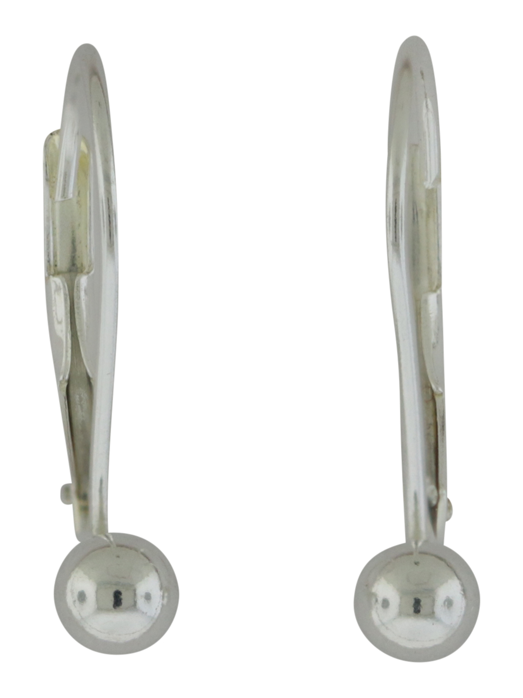 Sterling Silver Ball Leverback Earrings - JE1804