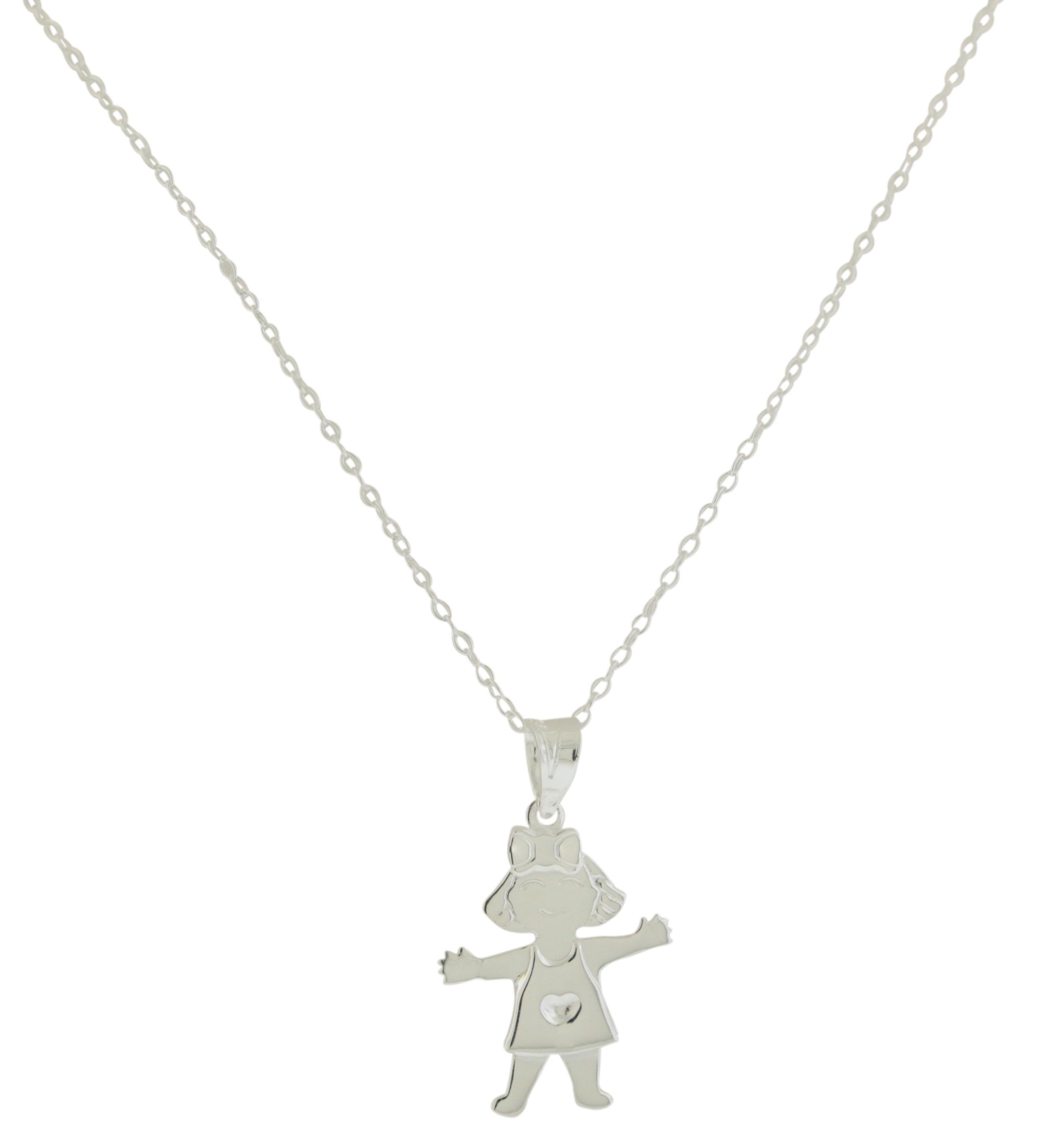 Sterling Silver Girl Pendant with - Chain JP1802