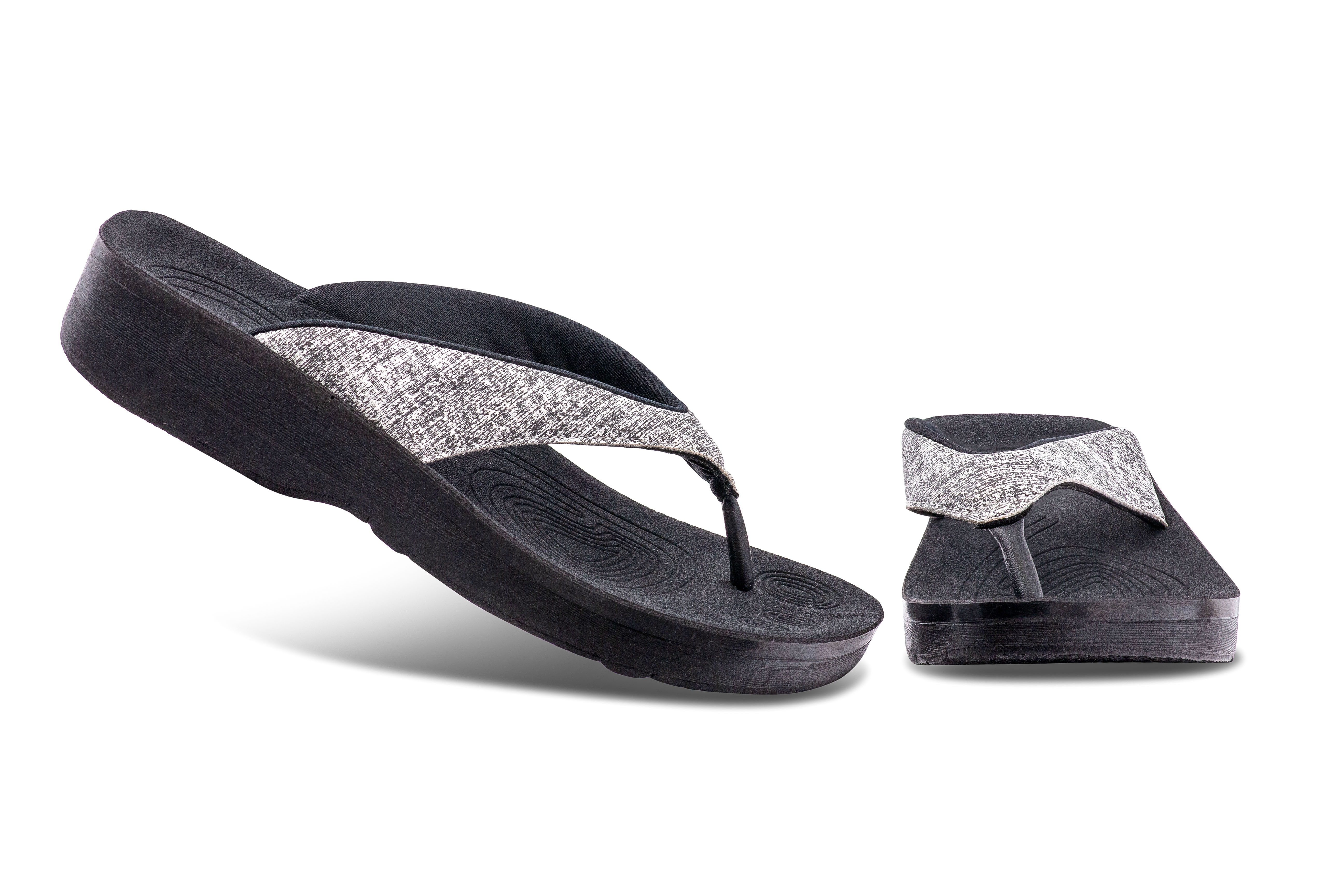 AEROTHOTIC Womens Comfortable Orthotic Flip-Flops Sandal - Mellow Black - 6