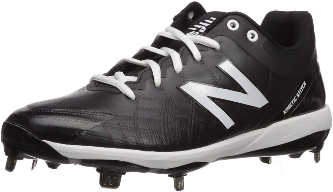 New Balance Mens 4040v5 Metal Low-Cut Baseball Cleat - Black/White - 9.5