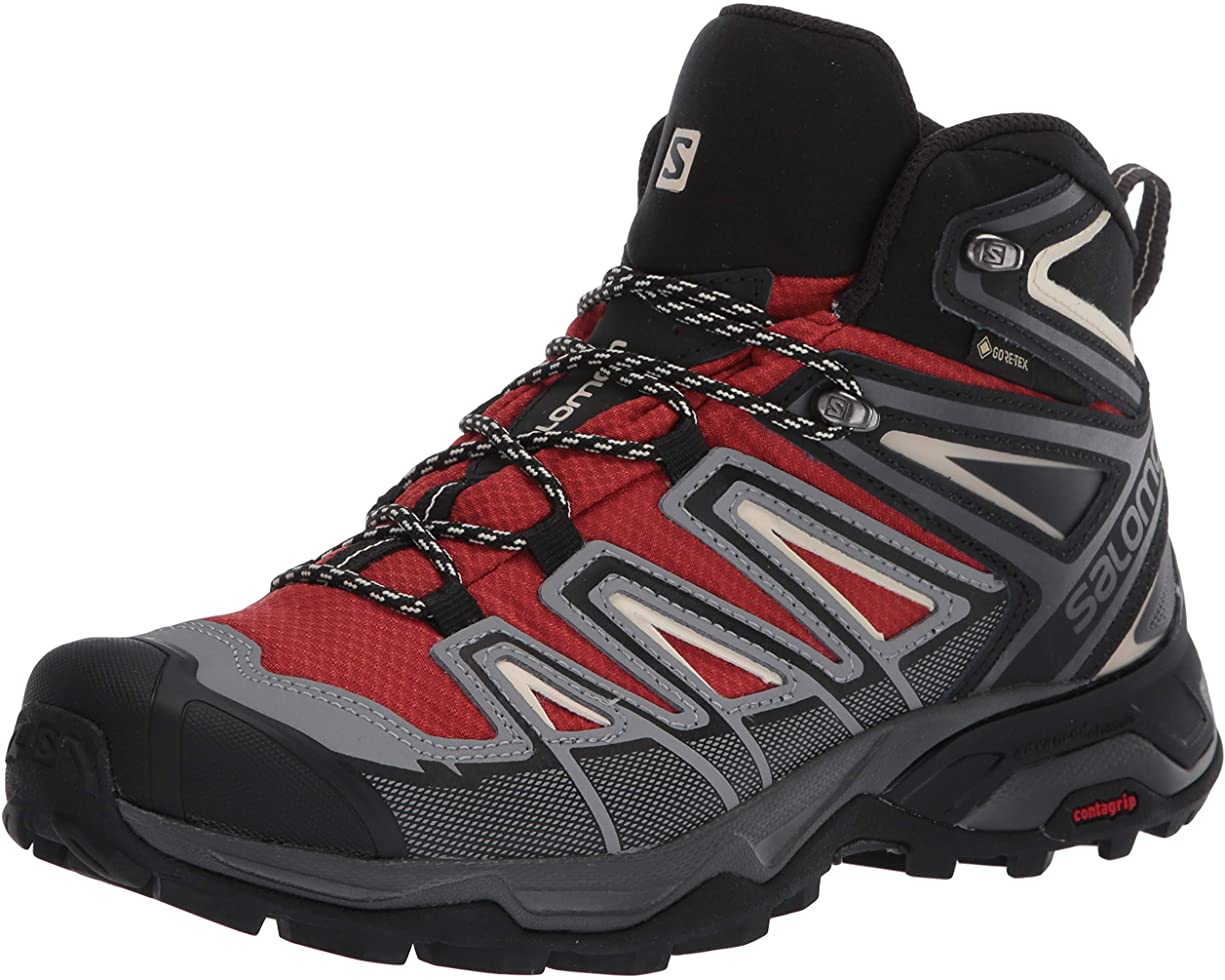 Salomon Mens X Ultra 3 Mid GTX Hiking Shoe - Burnt Brick/Black/Bleached Sand - 11.5