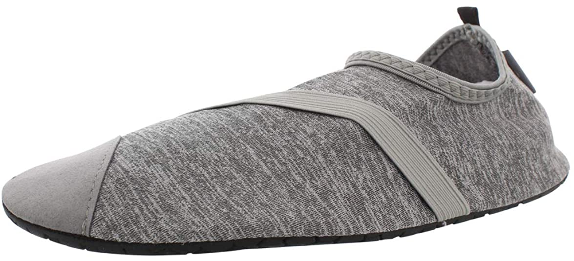 FitKicks Live Well Womens Foldable Active Lifestyle Minimalist Footwear Barefoot Yoga Water Everyday Shoes - Large - Grey