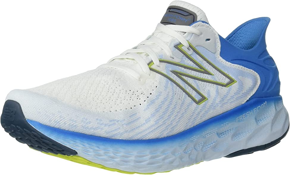 New Balance Mens Fresh Foam 1080 V11 Running Shoe - White/Helium - 12.5