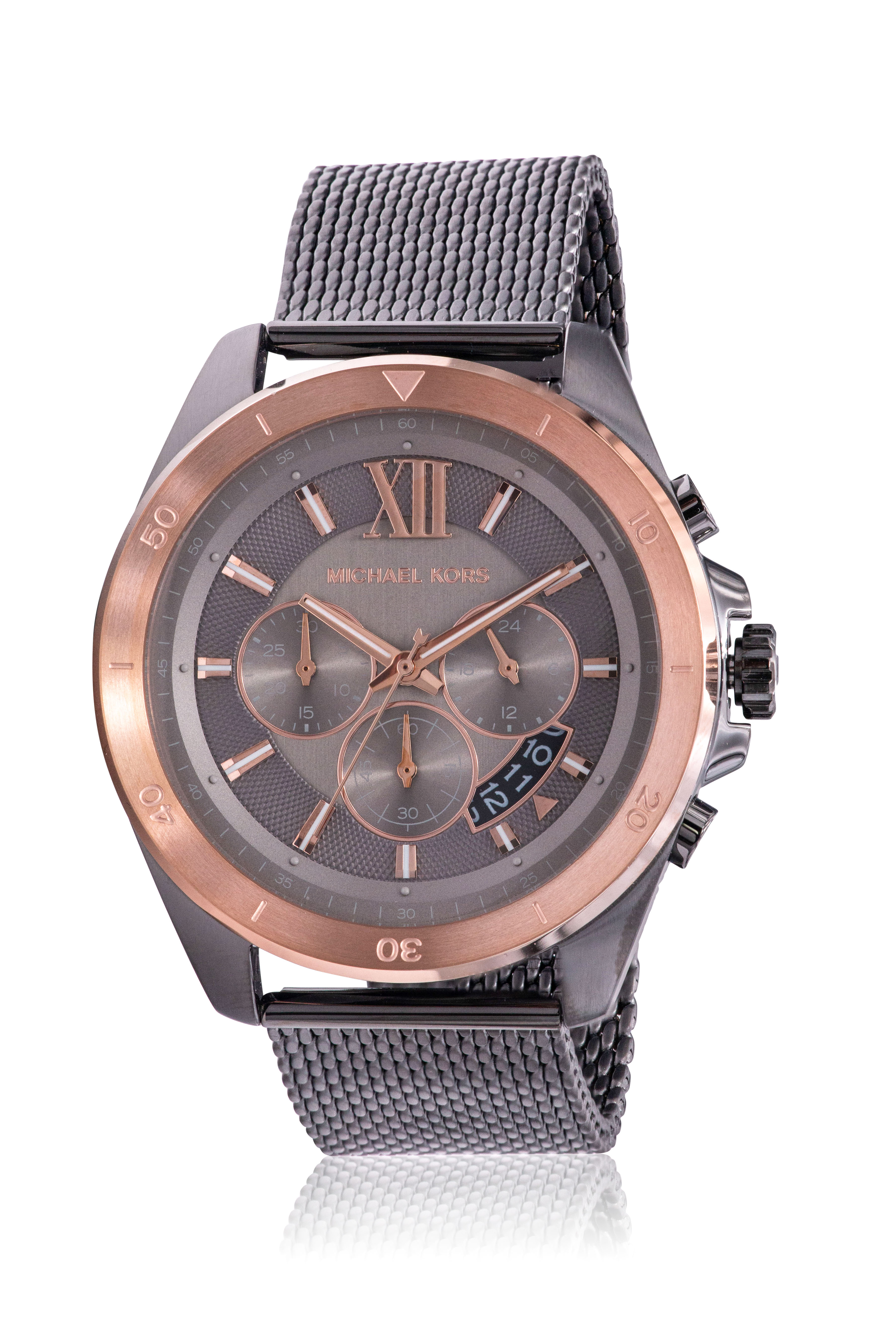 Michael Kors Brecken Gunmetal Stainless Steel Mesh Mens Watch MK8868