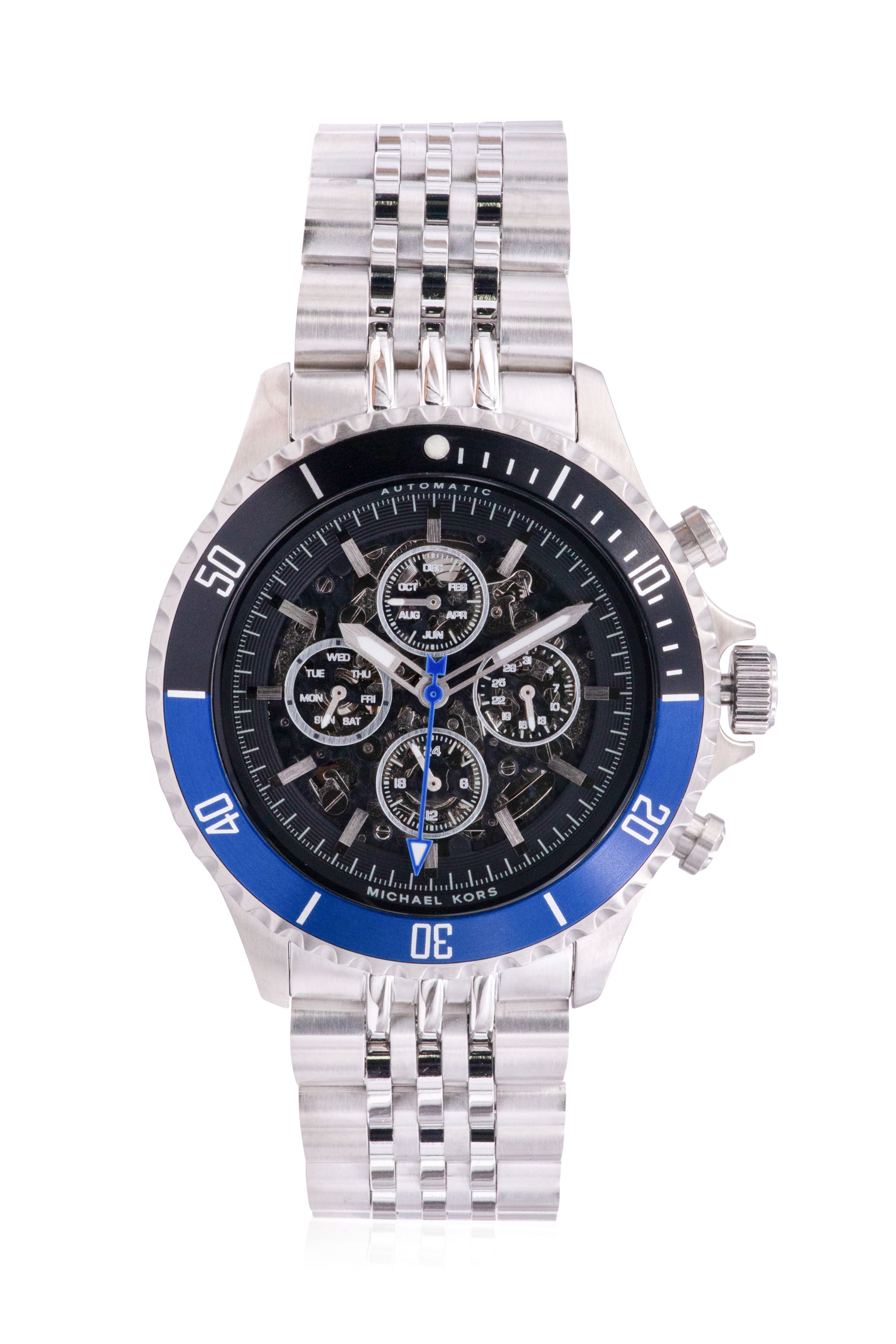Michael Kors Bayville Automatic Chronograph Stainless Steel Mens Watch MK9045