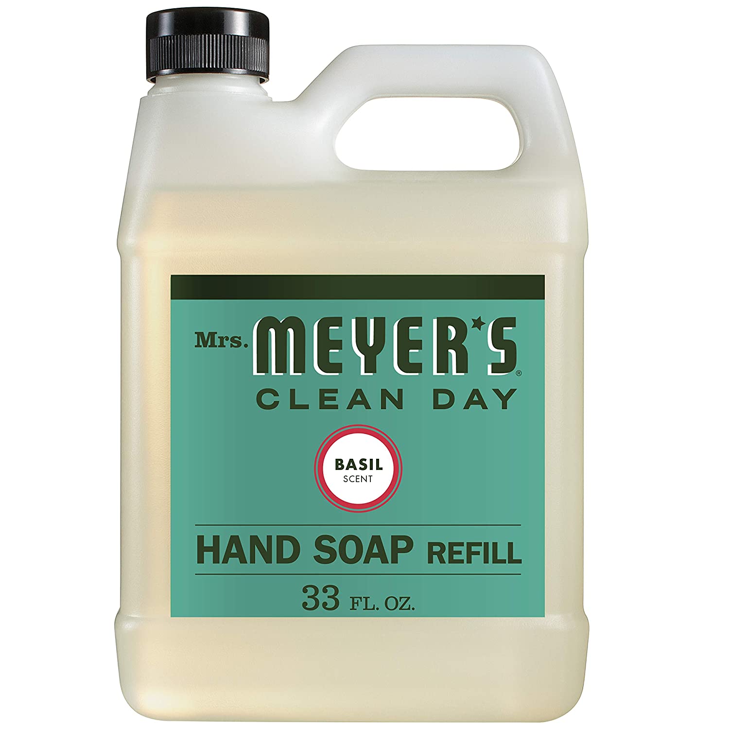 Mrs. Meyers Clean Day Liquid Hand Soap Refill - Cruelty Free and Biodegradable Formula - Basil Scent - 33 oz