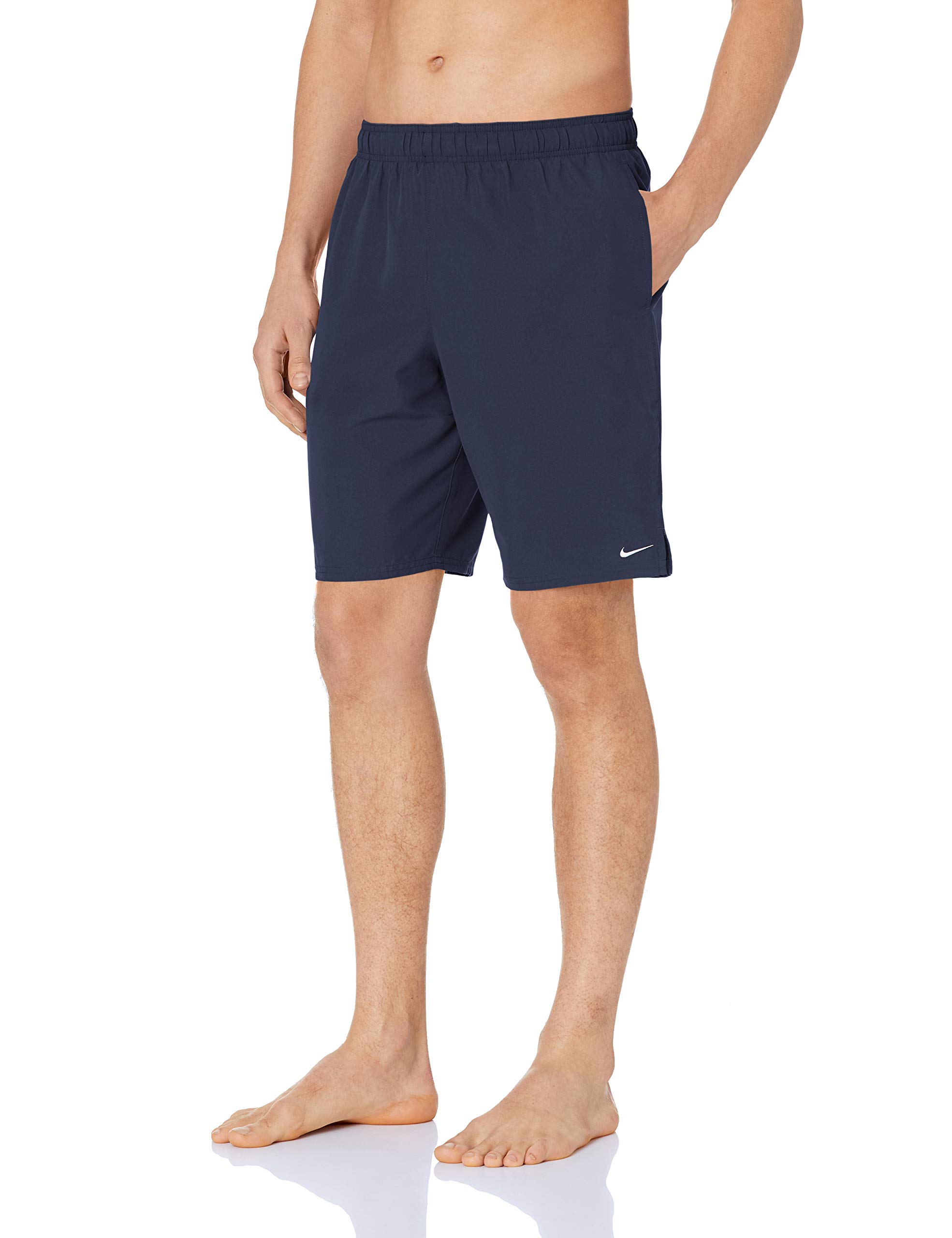 Nike Mens Solid Lap 9 Inch Volley Short Swim Trunk - Midnight Navy White - L