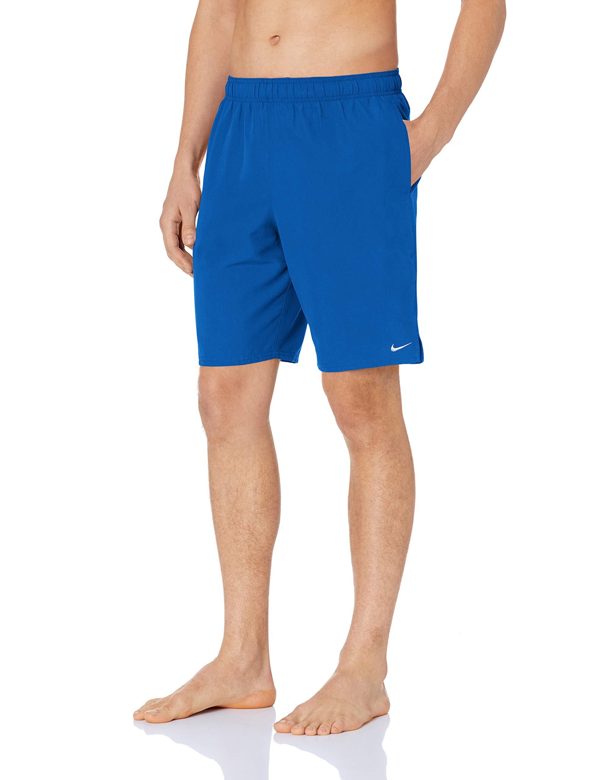 Nike Mens Solid Lap 9 Inch Volley Short Swim Trunk - Game Royal White - XL