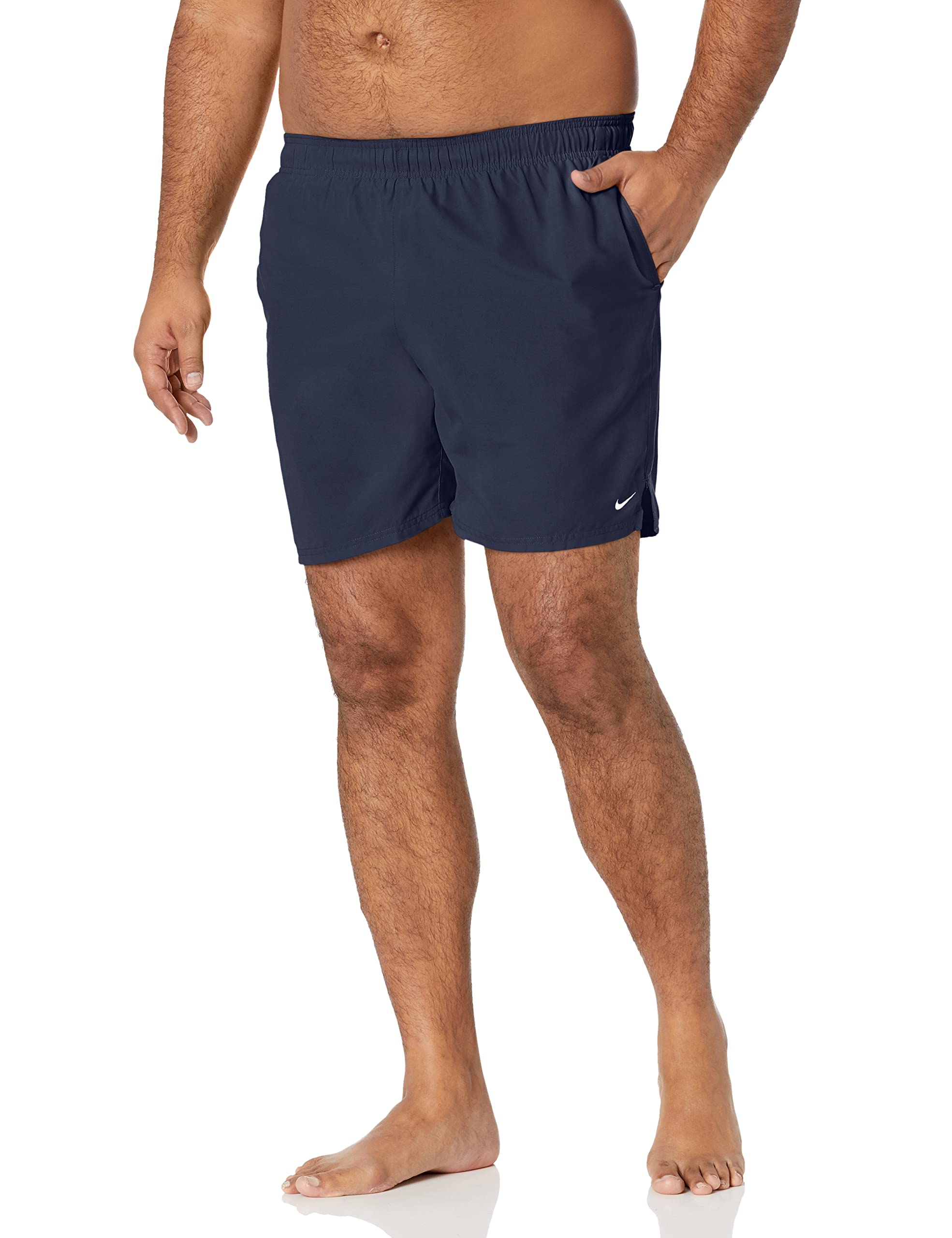 Nike Mens Solid Lap 7 Inch Volley Short Swim Trunk - Midnight Navy White - L