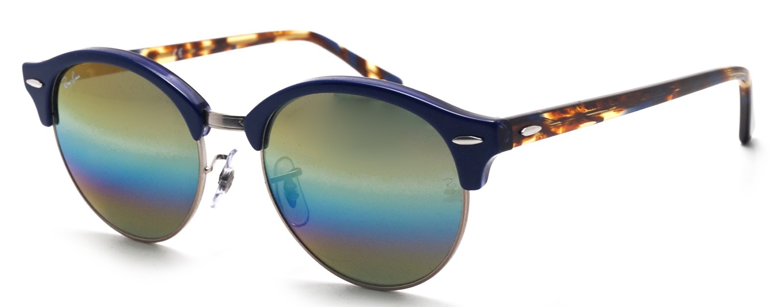Ray-Ban Clubround Mineral Flash Lenses Blue Sunglasses RB4246-1223C4-51