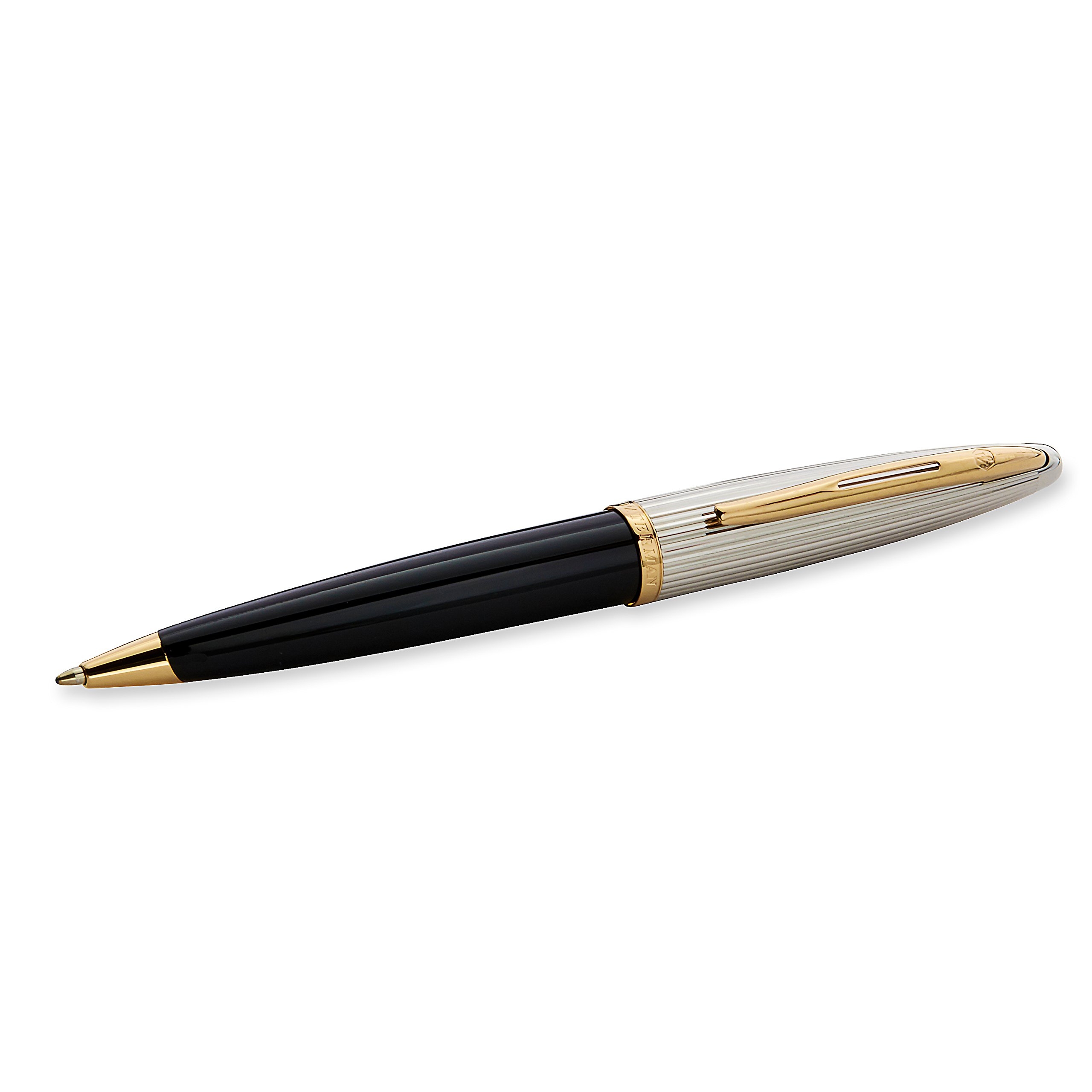 Waterman Carene Deluxe Ballpoint Pen - 23k Gold Clip - Medium Point with Blue Ink