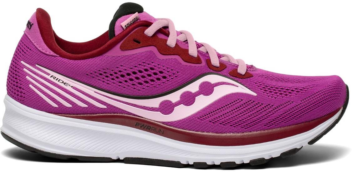 Saucony Womens Ride 14 Running Shoe - Razzle/Fairytale - 6