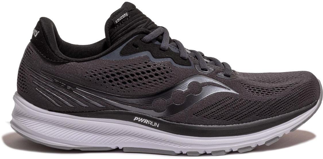 Saucony Mens Ride 14 Running Shoe - Charcoal/Black - 8