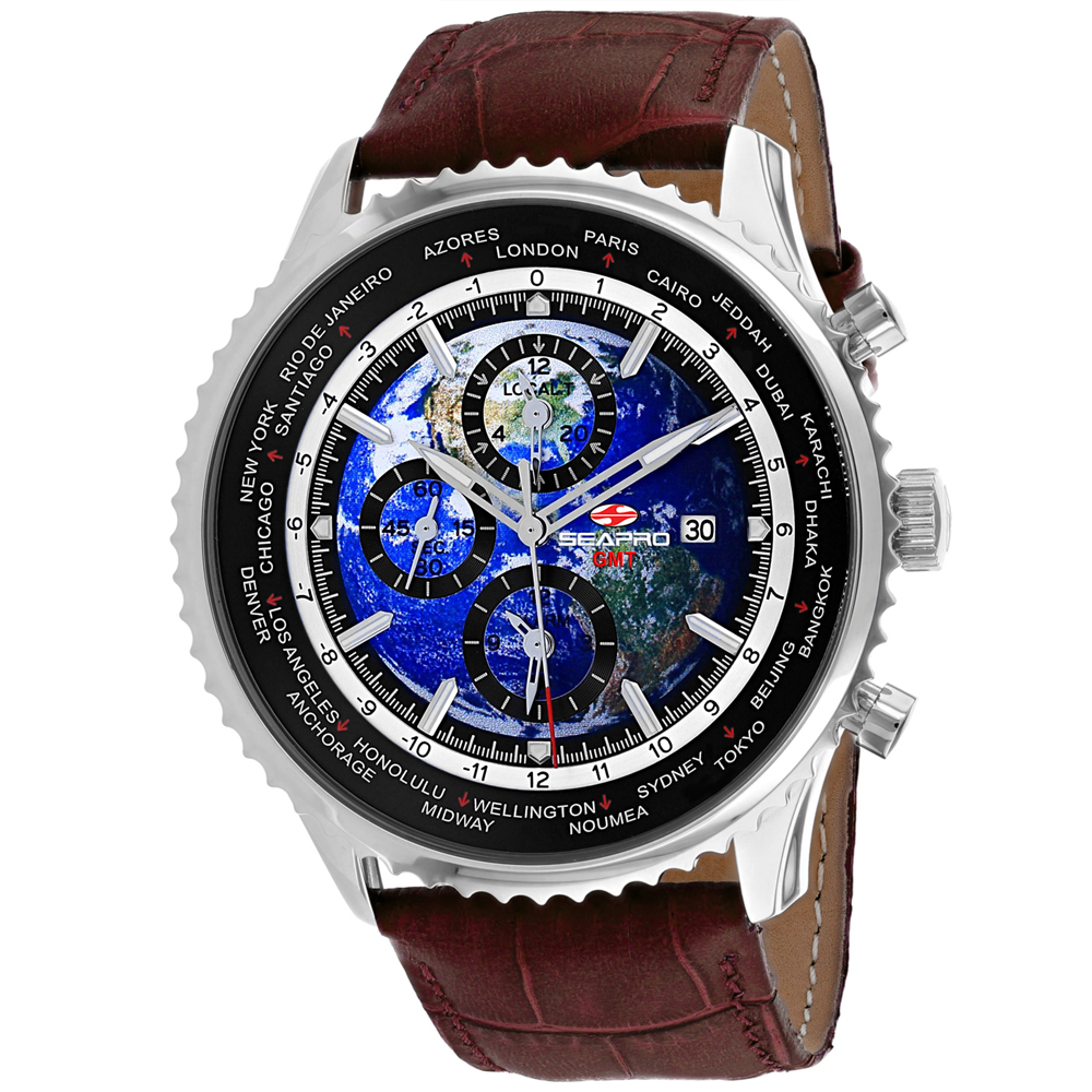 Seapro Meridian World Timer GMT Mens Watch SP7131