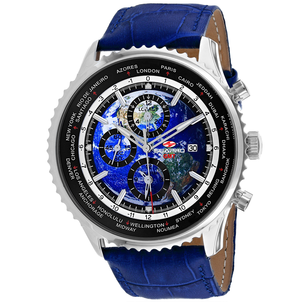 Seapro Meridian World Timer GMT Mens Watch SP7132